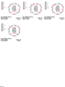 Thread with flower embroidery designs - Frame with roses embroidery design machine embroidery pattern - Wreath embroidery - instant download