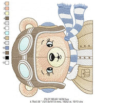 Laden Sie das Bild in den Galerie-Viewer, Bear Pilot embroidery designs - Plane embroidery design machine embroidery pattern - Teddy bear embroidery - Pilot Bear - instant download
