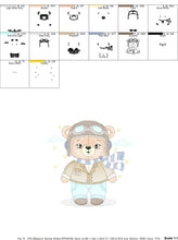 Laden Sie das Bild in den Galerie-Viewer, Pilot Bear embroidery designs - Plane embroidery design machine embroidery pattern - Aviator Teddy bear embroidery file - instant download
