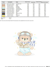 Cargar imagen en el visor de la galería, Pilot Bear embroidery designs - Plane embroidery design machine embroidery pattern - Teddy bear embroidery - Baby boy embroidery download
