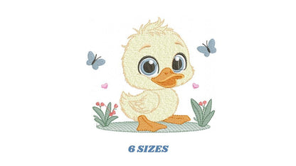 Female Duck with big lace embroidery design - Baby girl embroidery designs machine embroidery pattern - Animal embroidery - instant download