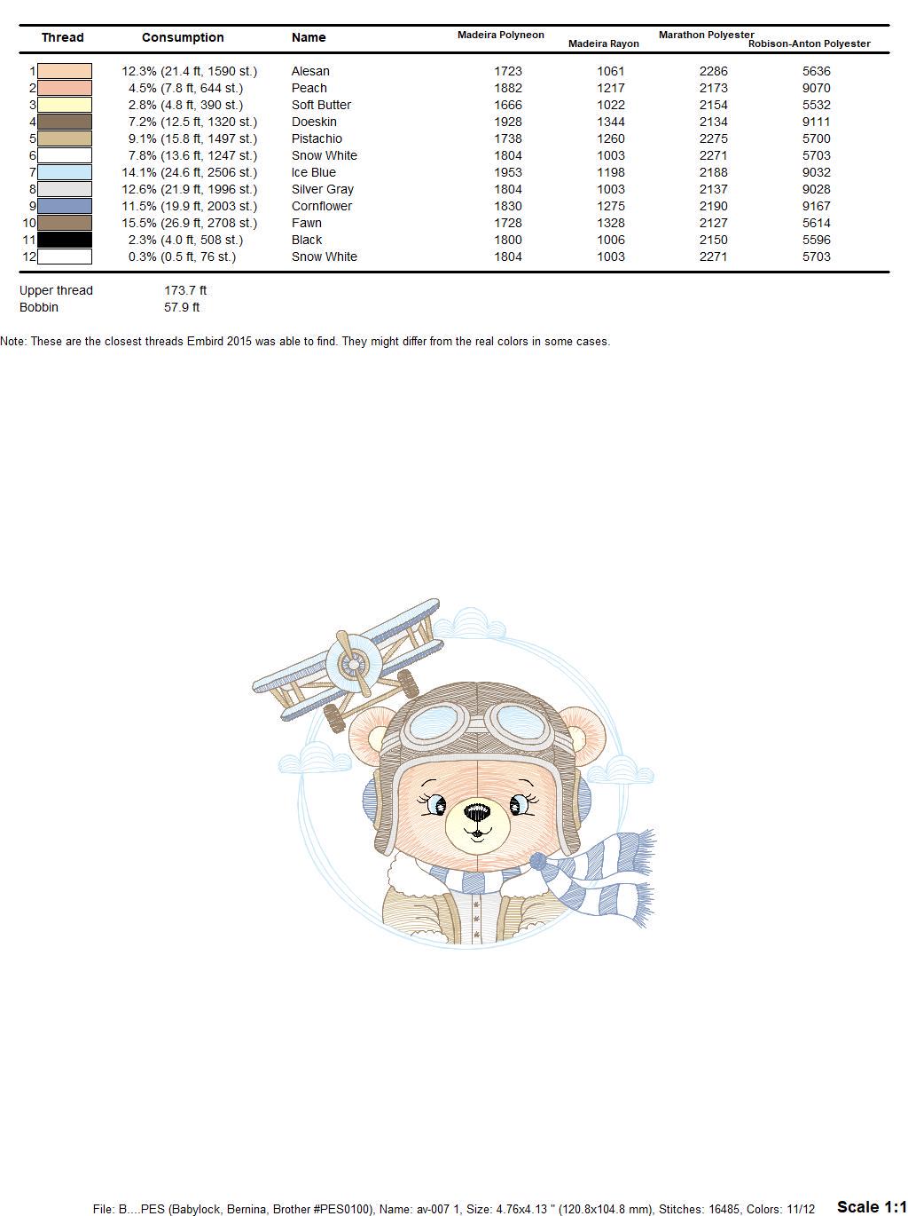 Pilot Bear embroidery designs - Plane embroidery design machine embroidery pattern - Aviator Teddy bear embroidery file - instant download