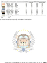 Cargar imagen en el visor de la galería, Pilot Bear frame embroidery designs - Aviator Teddy Bear with googles laurel embroidery design machine embroidery pattern - instant download
