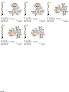 Pilot Bear embroidery designs - Plane embroidery design machine embroidery pattern - Aviator Teddy Bear embroidery file - instant download
