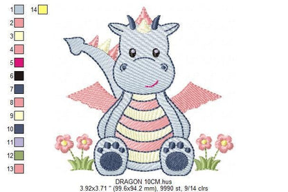 Dragon embroidery designs - Dragon with wings embroidery design machine embroidery pattern - Baby boy embroidery file - instant download pes