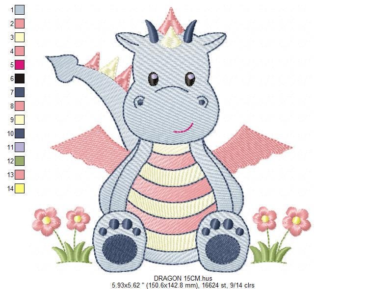 Dragon embroidery designs - Dragon with wings embroidery design machine embroidery pattern - Baby boy embroidery file - instant download pes