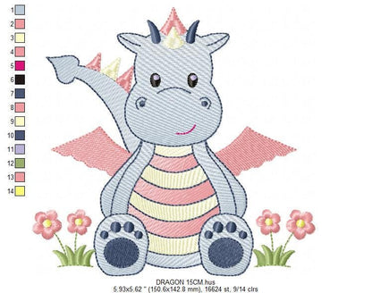 Dragon embroidery designs - Dragon with wings embroidery design machine embroidery pattern - Baby boy embroidery file - instant download pes