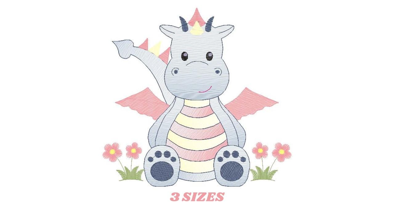 Dragon embroidery designs - Dragon with wings embroidery design machine embroidery pattern - Baby boy embroidery file - instant download pes