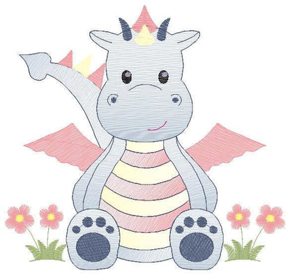 Dragon embroidery designs - Dragon with wings embroidery design machine embroidery pattern - Baby boy embroidery file - instant download pes