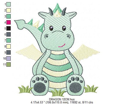 Dragon embroidery designs - Flying Dragon embroidery design machine embroidery pattern - Baby boy embroidery file - instant download pes jef