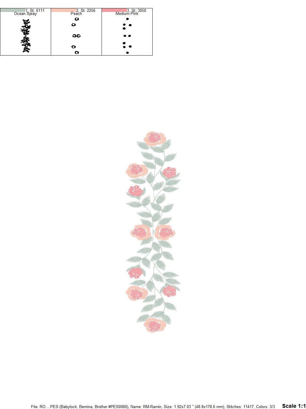 Flowers embroidery designs - Roses embroidery design machine embroidery pattern - Entwined roses towel embroidery file - instant download
