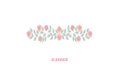 Flowers embroidery designs - Roses embroidery design machine embroidery pattern - Entwined roses towel embroidery file - instant download