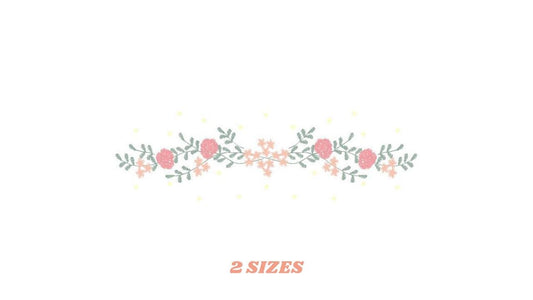 Flower line embroidery designs - Roses embroidery design machine embroidery pattern - Kitchen towel embroidery file - instant download pes