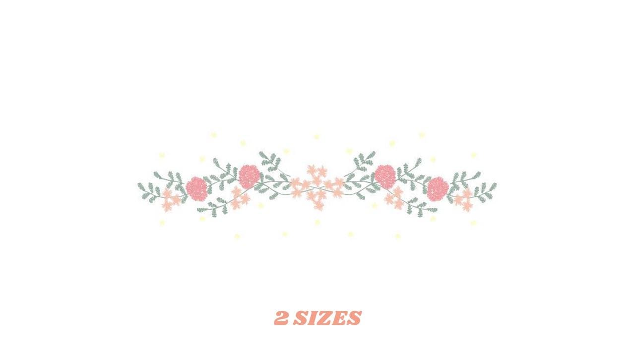 Flower line embroidery designs - Roses embroidery design machine embroidery pattern - Kitchen towel embroidery file - instant download pes