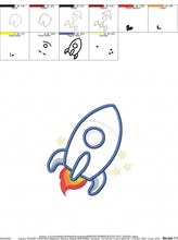 Load image into Gallery viewer, Rocket embroidery designs - Spaceshift embroidery design machine embroidery pattern - Space Rocket applique design - instant download pes
