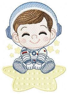 Astronaut embroidery designs - Space Stars embroidery design machine embroidery pattern - Baby boy embroidery file - instant download pes