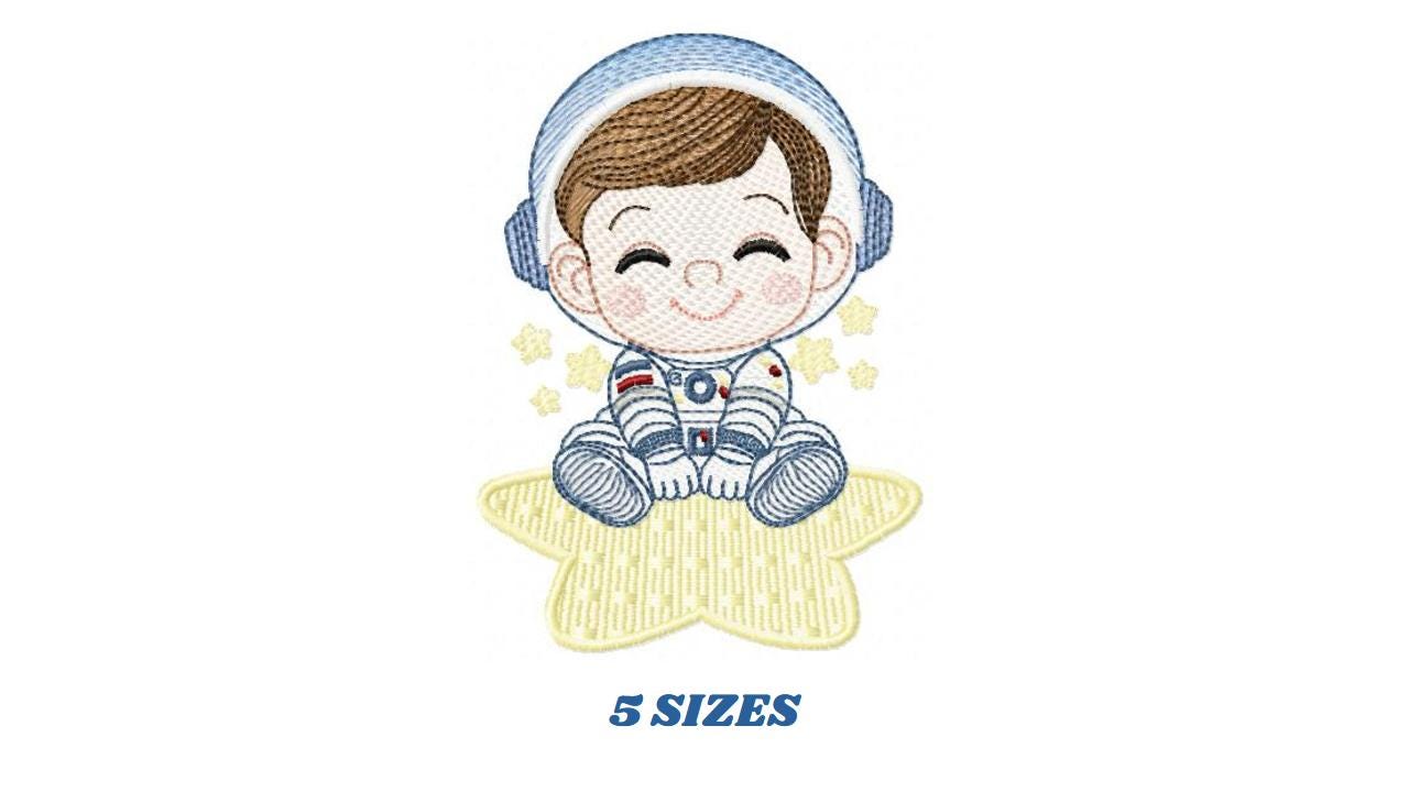 Astronaut embroidery designs - Space Stars embroidery design machine embroidery pattern - Baby boy embroidery file - instant download pes