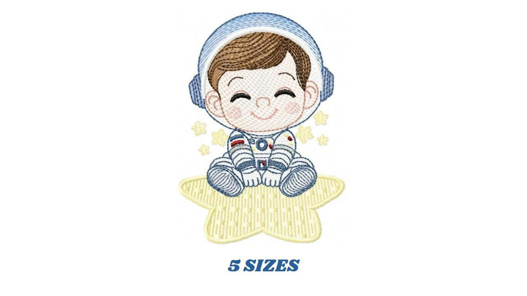 Astronaut embroidery designs - Space Stars embroidery design machine embroidery pattern - Baby boy embroidery file - instant download pes