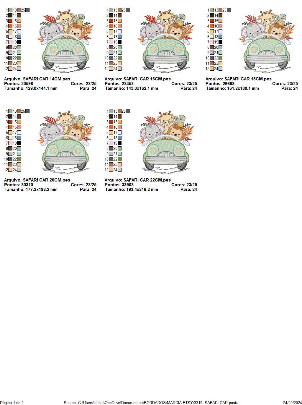 Safari animals in a car embroidery designs - Elephant Lion Giraffe embroidery design machine embroidery pattern - instant download pes jef