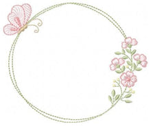 Load image into Gallery viewer, Monogram Frame embroidery designs - Flower and Butterfly embroidery design machine embroidery pattern - Floral Frame - instant download pes
