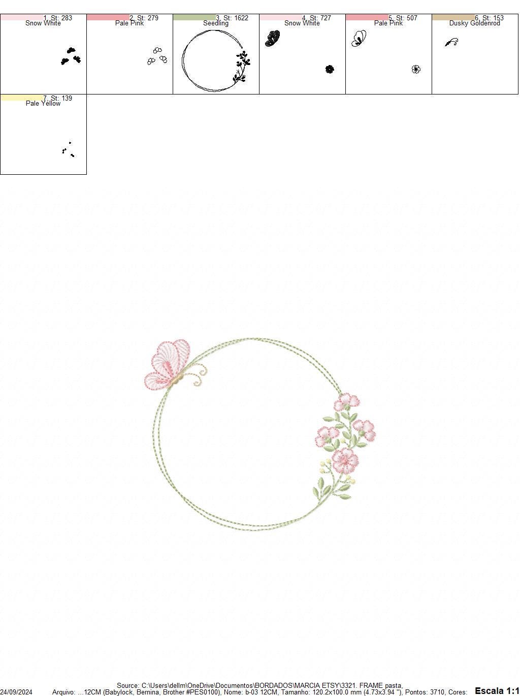 Monogram Frame embroidery designs - Flower and Butterfly embroidery design machine embroidery pattern - Floral Frame - instant download pes