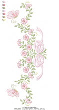 Laden Sie das Bild in den Galerie-Viewer, Floral Roses embroidery designs - Flowers with lace and butterflies embroidery machine embroidery pattern - Kitchen towel - instant download
