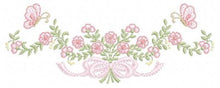 Laden Sie das Bild in den Galerie-Viewer, Floral Roses embroidery designs - Flowers with lace and butterflies embroidery machine embroidery pattern - Kitchen towel - instant download
