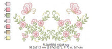 Charger l&#39;image dans la galerie, Flower Wreath embroidery designs - Floral frame butterflies embroidery design machine embroidery pattern - Kitchen Towel - instant download
