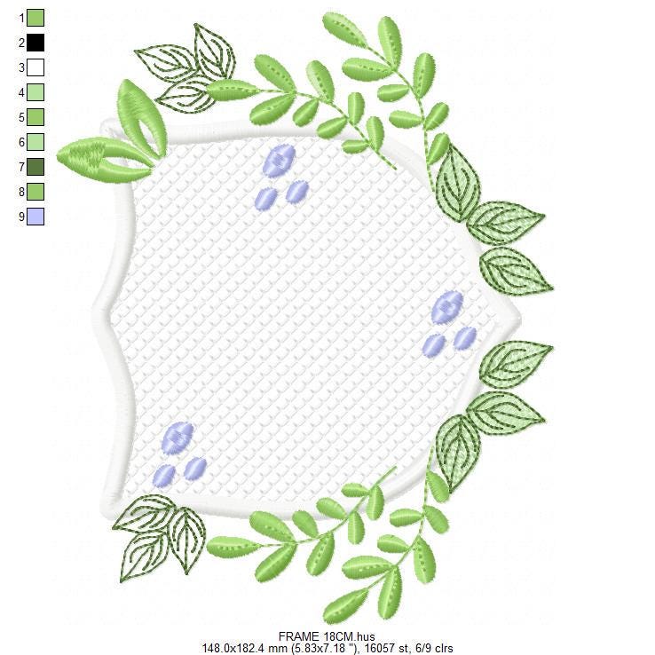 Frame embroidery designs - Laurel Shield embroidery design machine embroidery pattern - Baby boy embroidery file - instant download pes jef