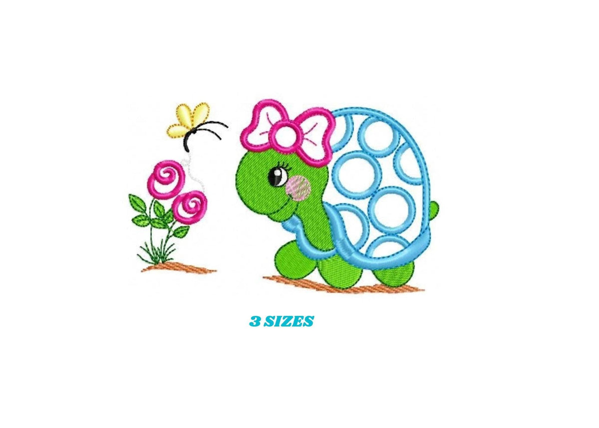 Turtle embroidery design - Water Lake Animal embroidery designs machine embroidery pattern - Female Turtle applique - instant download pes