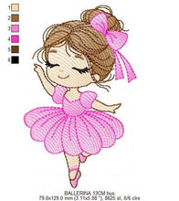 Cargar imagen en el visor de la galería, Ballerina embroidery designs - Ballet dancer embroidery design machine embroidery pattern - Baby girl embroidery file - instant download jef
