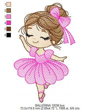 Cargar imagen en el visor de la galería, Ballerina embroidery designs - Ballet dancer embroidery design machine embroidery pattern - Baby girl embroidery file - instant download jef
