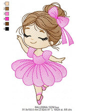 Load image into Gallery viewer, Ballerina embroidery designs - Ballet dancer embroidery design machine embroidery pattern - Baby girl embroidery file - instant download jef
