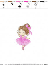 Load image into Gallery viewer, Ballerina embroidery designs - Ballet dancer embroidery design machine embroidery pattern - Baby girl embroidery file - instant download jef
