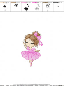 Ballerina embroidery designs - Ballet dancer embroidery design machine embroidery pattern - Baby girl embroidery file - instant download jef