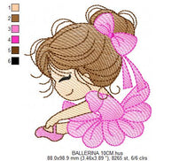 Charger l&#39;image dans la galerie, Ballerina embroidery designs - Ballet dancer embroidery design machine embroidery pattern - Baby girl embroidery file - instant download pes
