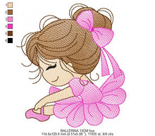 Charger l&#39;image dans la galerie, Ballerina embroidery designs - Ballet dancer embroidery design machine embroidery pattern - Baby girl embroidery file - instant download pes
