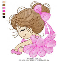 Cargar imagen en el visor de la galería, Ballerina embroidery designs - Ballet dancer embroidery design machine embroidery pattern - Baby girl embroidery file - instant download pes
