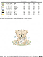 Carica l&#39;immagine nel visualizzatore di Gallery, Bear with bottle embroidery designs - Baby boy embroidery design machine embroidery pattern - Bear with flowers - instant download pes jef
