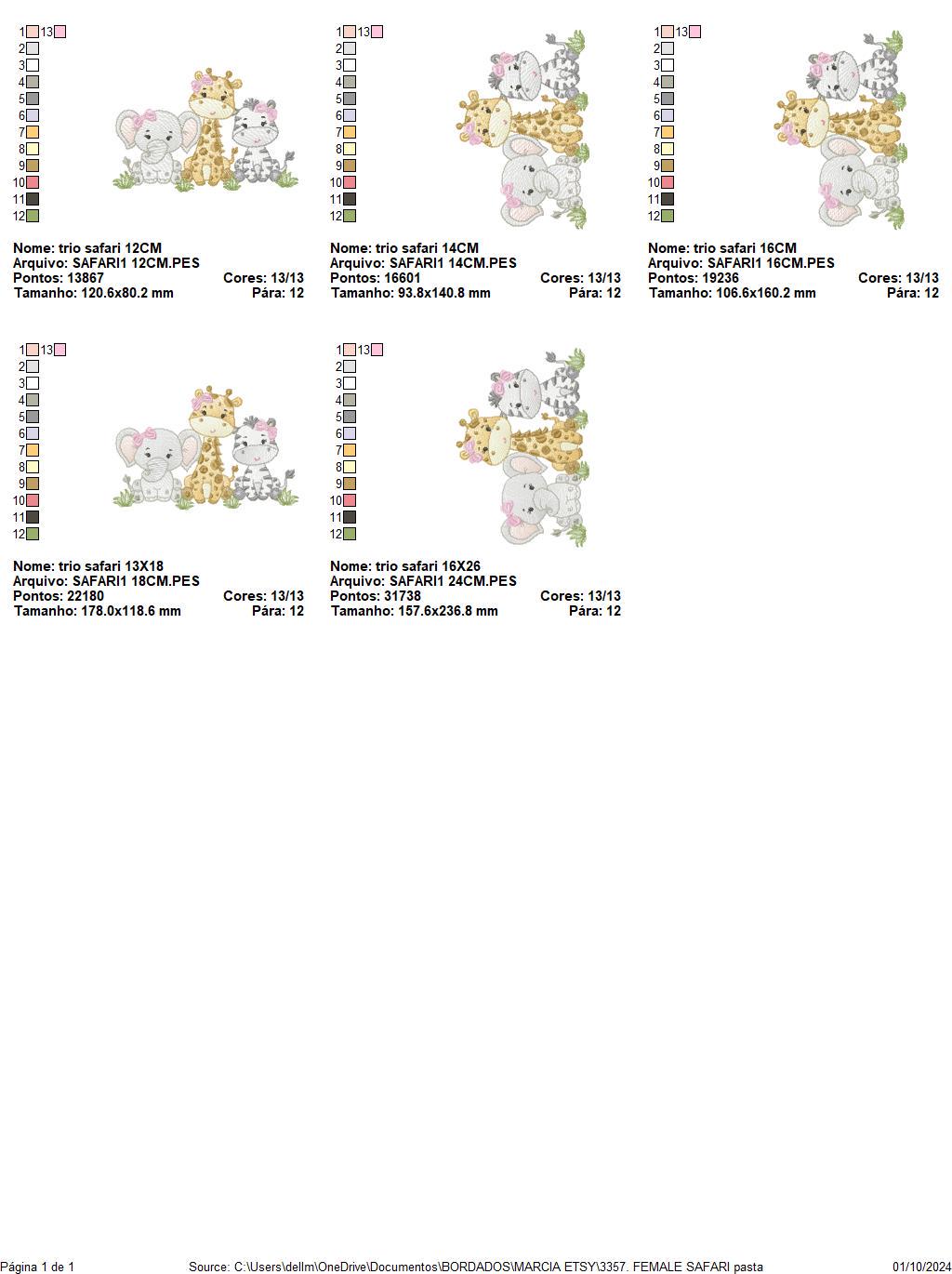 Female Safari animmals embroidery designs - Elephant Giraffe and Zebra embroidery design machine embroidery pattern - instant download pes