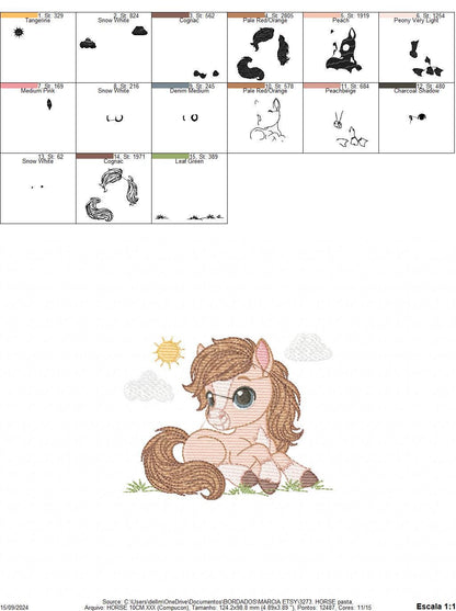 Laying Horse embroidery design - Farm animal embroidery designs machine embroidery pattern - Horse Ranch embroidery file - instant download