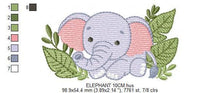 Laden Sie das Bild in den Galerie-Viewer, Baby Elephant embroidery designs - Safari Animal embroidery design machine embroidery pattern - Baby boy embroidery file - instant download
