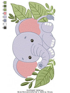 Baby Elephant embroidery designs - Safari Animal embroidery design machine embroidery pattern - Baby boy embroidery file - instant download