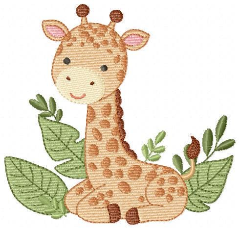 Seating Giraffe embroidery design - Safari Wild Animal embroidery designs machine embroidery pattern - Instant download digital pes jef file