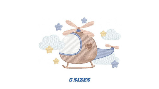 Helicopter embroidery designs - Chopper embroidery design machine embroidery pattern - Helicopter in the Sky embroidery - instant download