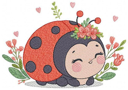 Ladybug embroidery designs - Garden Animal embroidery design machine embroidery pattern - Insect life embroidery file - instant download