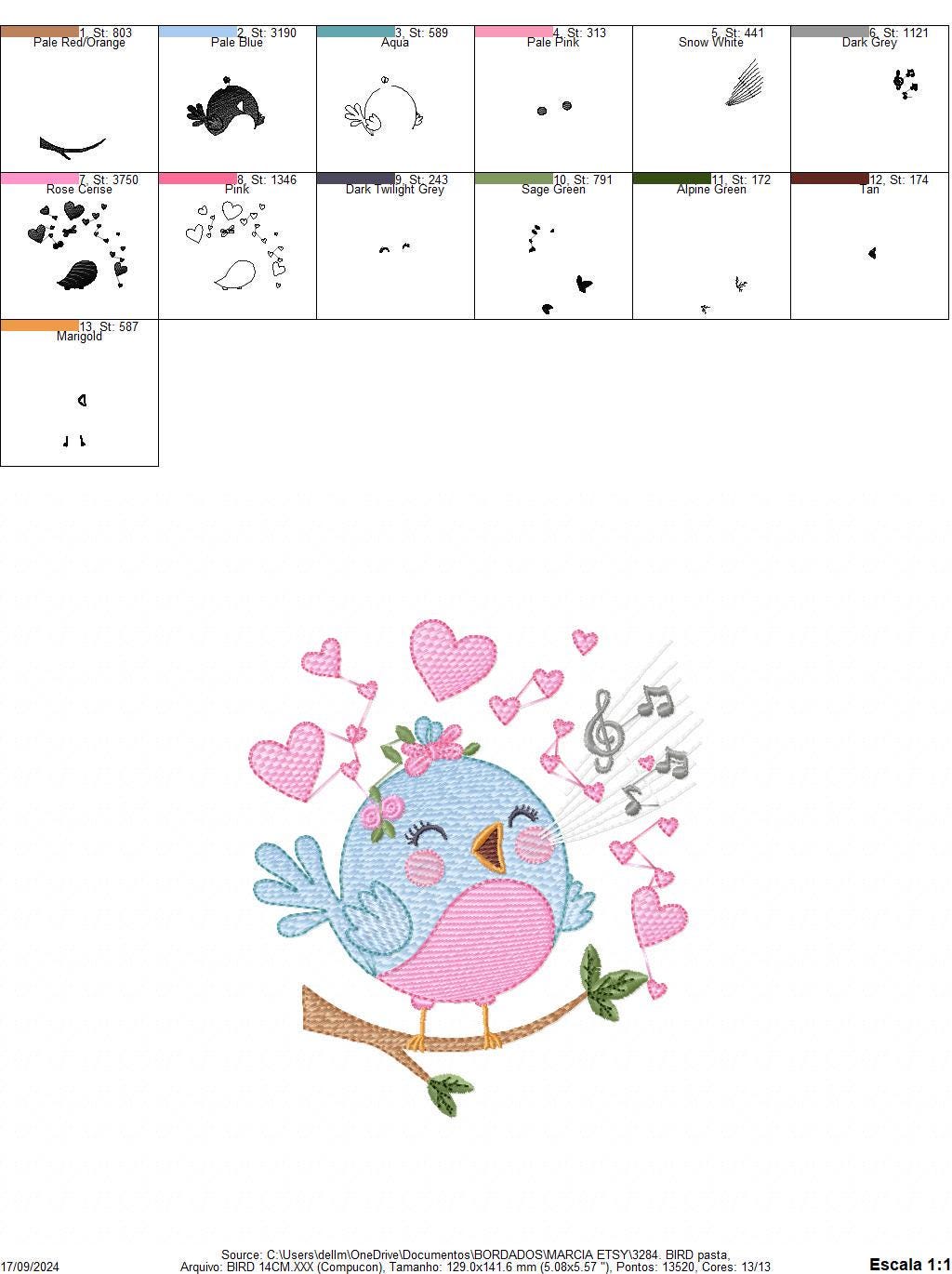 Singing Bird embroidery designs - Birds embroidery design machine embroidery pattern - Spring garden embroidery file - instant download pes