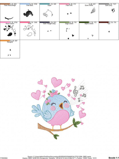 Singing Bird embroidery designs - Birds embroidery design machine embroidery pattern - Spring garden embroidery file - instant download pes