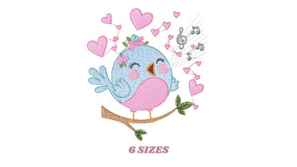 Singing Bird embroidery designs - Birds embroidery design machine embroidery pattern - Spring garden embroidery file - instant download pes