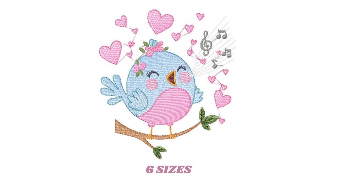 Singing Bird embroidery designs - Birds embroidery design machine embroidery pattern - Spring garden embroidery file - instant download pes